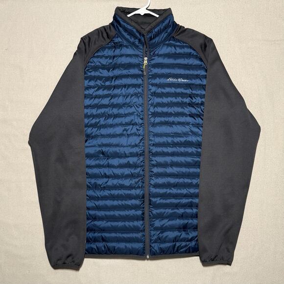 Eddie Bauer Mens L Tall Emberlite Hybrid Jacket Full Zip Black Gray EB650 Down - Picture 1 of 8